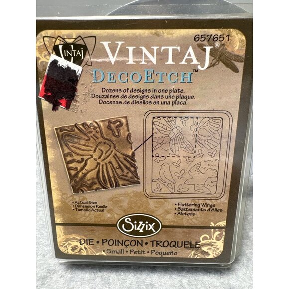 Sizzix Vintaj DecoEtch Die Fluttering Wings Design for Embossing Jewelry & Craft - Picture 4 of 4